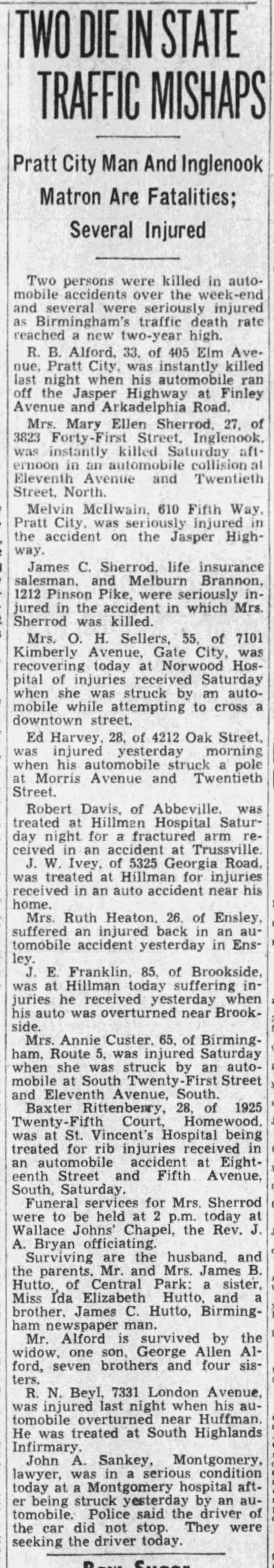 Mary Ellen Sherrod obituary